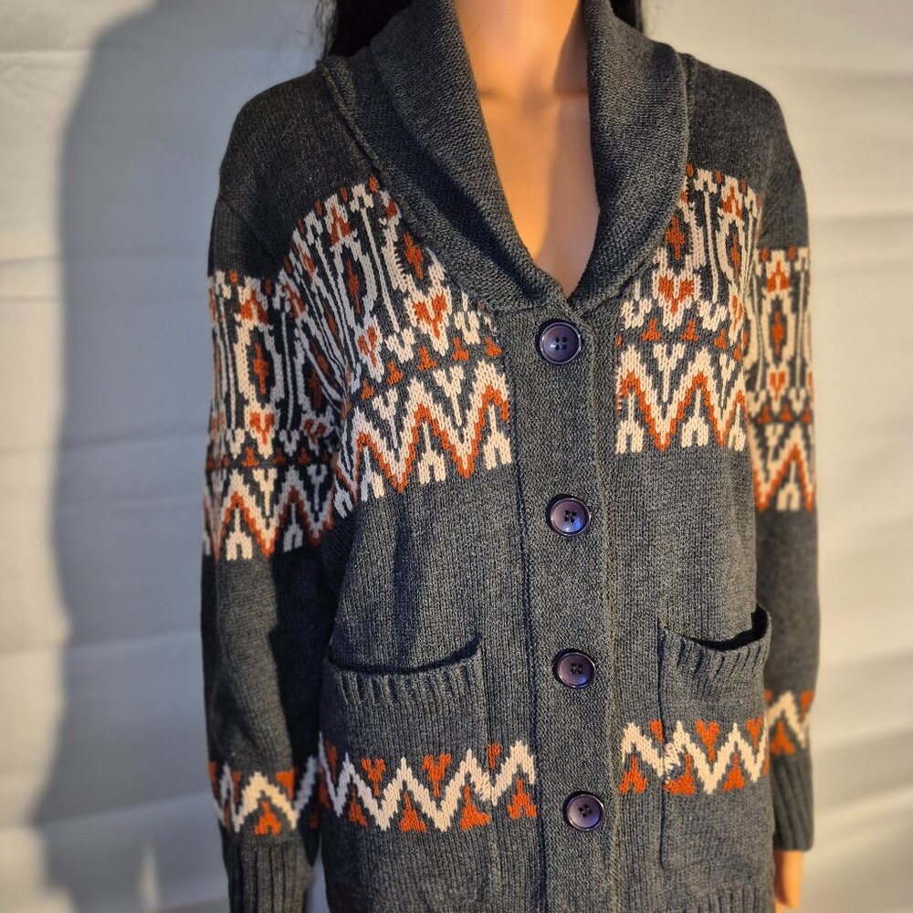 DOCKERS stylish Long sweater, button front, large pockets, Large NWT